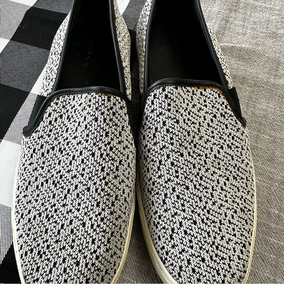 Vince Blair Slip On Shoe in Black and White Knit - Picture 4 of 8